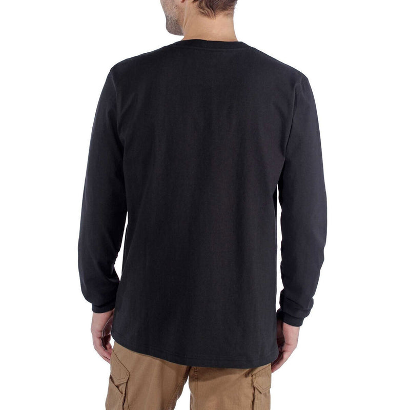 Load image into Gallery viewer, Carhartt Men's Dearborn Relaxed Long Sleeve Logo T-shirt Black 104107-N21
