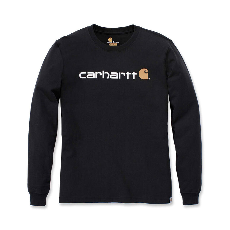 Load image into Gallery viewer, Carhartt Men's Dearborn Relaxed Long Sleeve Logo T-shirt Black 104107-N21
