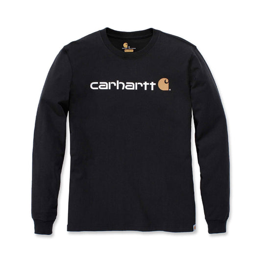 Carhartt Men's Dearborn Relaxed Long Sleeve Logo T-shirt Black 104107-N21