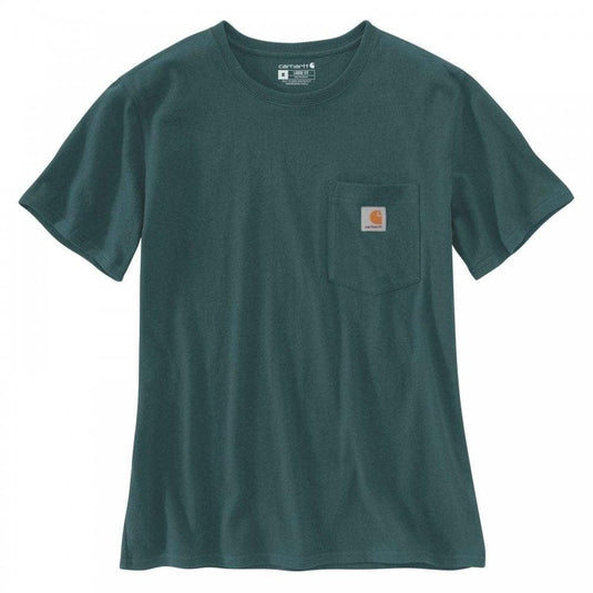 Carhartt Womens' Loose Fit Heavyweight Short-Sleeve Pocket T-Shirt Greenstone 103067-GM1