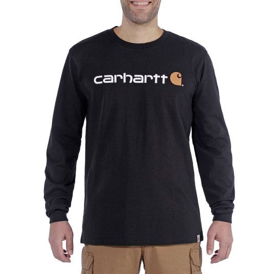 Carhartt Men's Dearborn Relaxed Long Sleeve Logo T-shirt Black 104107-N21