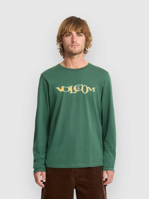 Volcom Men's Skidder Long Sleeve T-shirt Vineyard Green A3632550-VYG