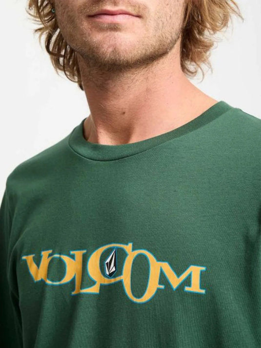 Volcom Men's Skidder Long Sleeve T-shirt Vineyard Green A3632550-VYG