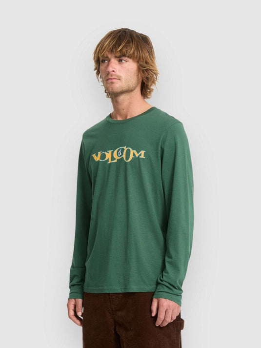 Volcom Men's Skidder Long Sleeve T-shirt Vineyard Green A3632550-VYG