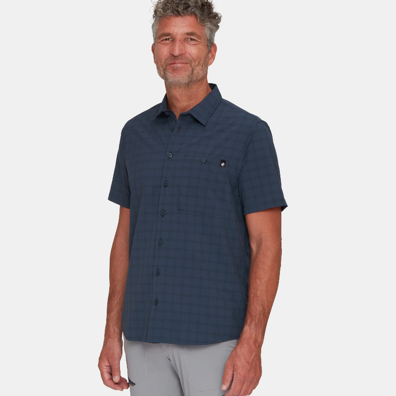 Load image into Gallery viewer, Mammut Men's Lenni Short Sleeve Shirt Marine-Black 1015-01471-5975
