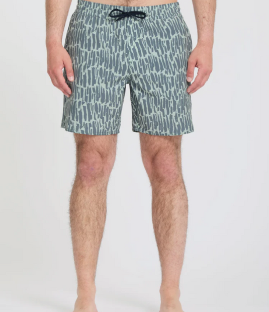 Volcom Men's Melange Trunk 17" Boardshort Tradewinds A2512613_TWD