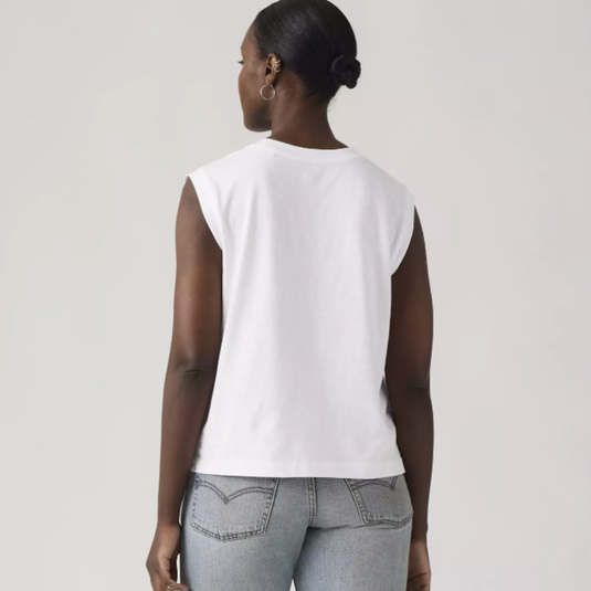 Levi's Women's Graphic Boxy Tank Top Fruit Grid Bright White - White 001MW0019