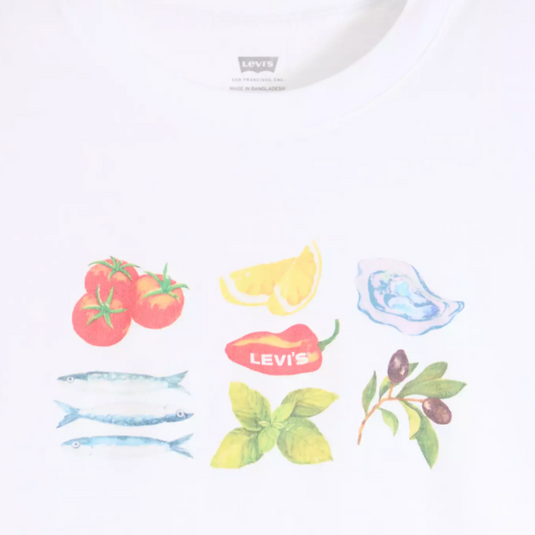Levi's Women's Graphic Boxy Tank Top Fruit Grid Bright White - White 001MW0019