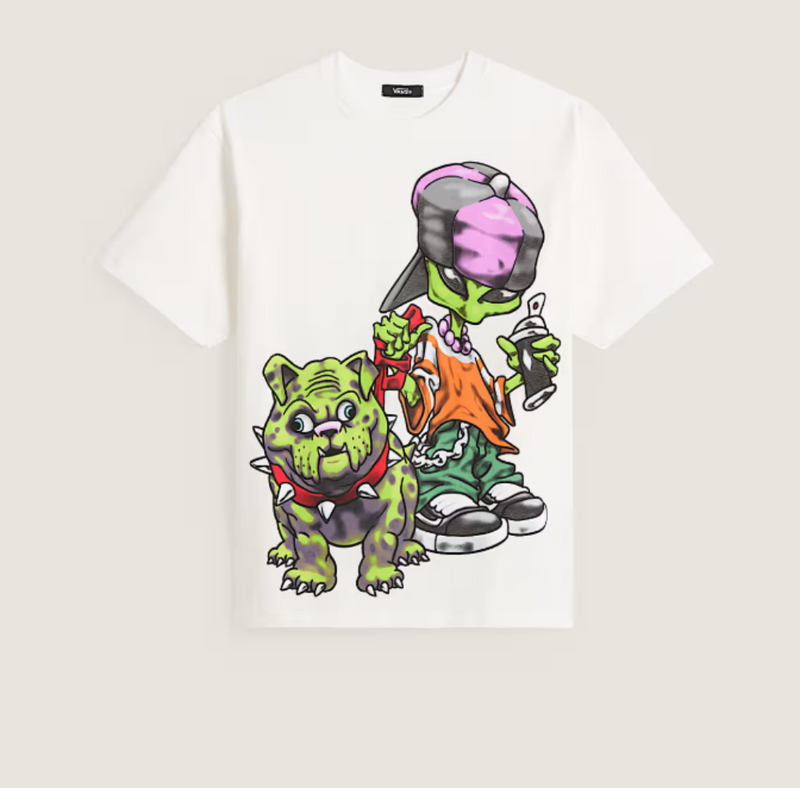 Load image into Gallery viewer, Vans Men's Wreckpack Alien Dog T-Shirt White VN000S1KWHT
