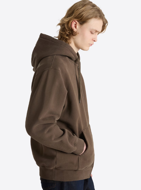 Vans Men's Earthbound Loose Fit Full Zip Hoodie Coal Brown VN000RDCEMP