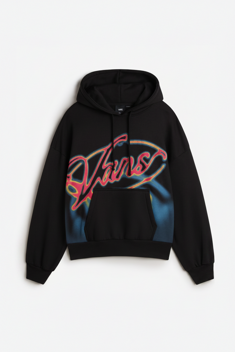 Load image into Gallery viewer, Vans Women's Outer Ring Retro Hoodie Black VN000Q38BLK

