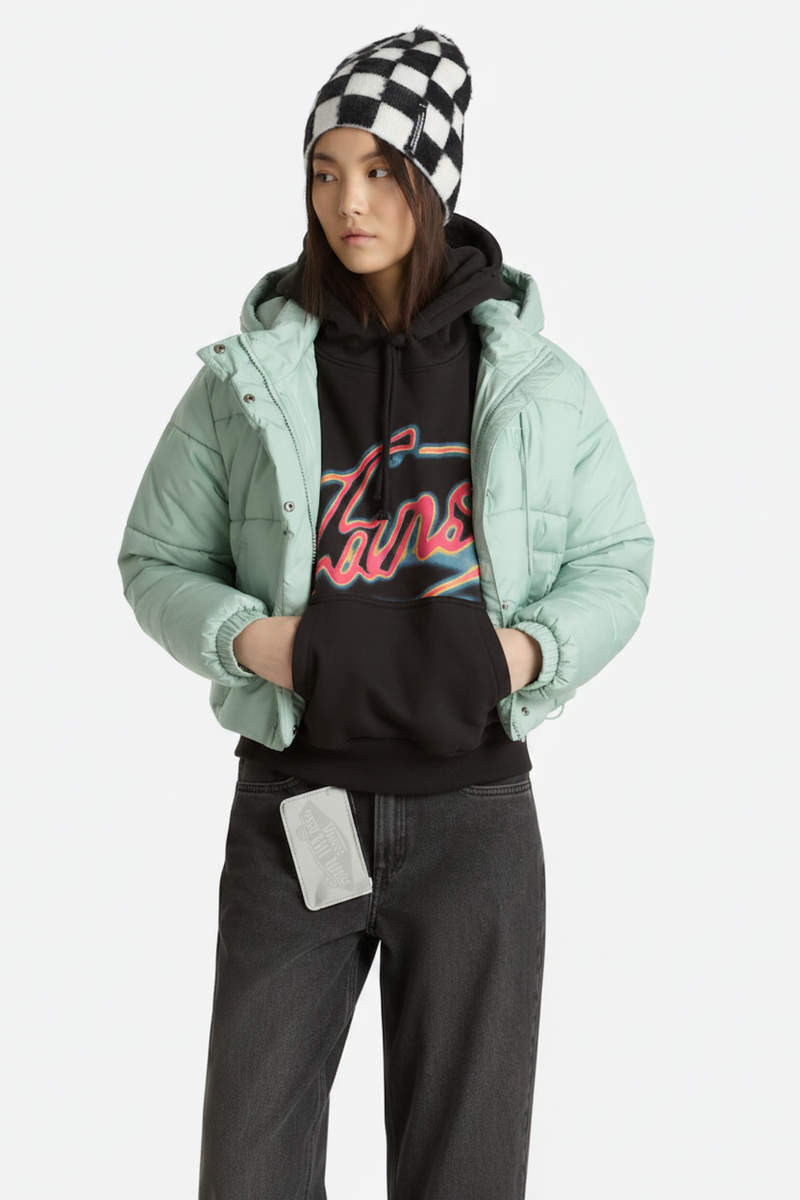 Load image into Gallery viewer, Vans Women's Outer Ring Retro Hoodie Black VN000Q38BLK

