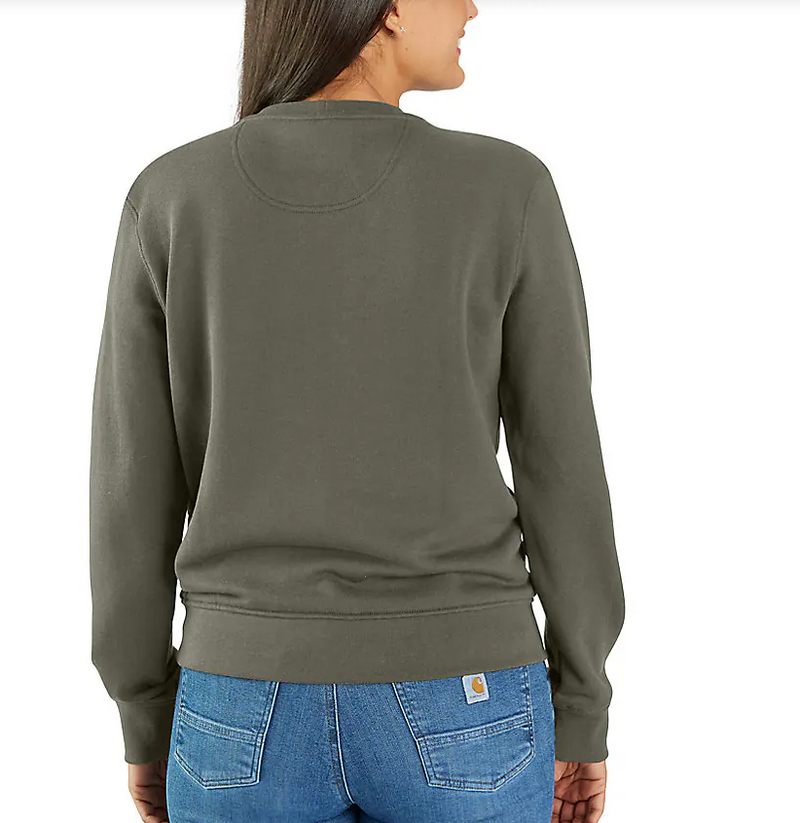 Load image into Gallery viewer, Carhartt Women's Tencel Fiber Series Crewneck Sweatshirt Dusty Olive 106179-DOV
