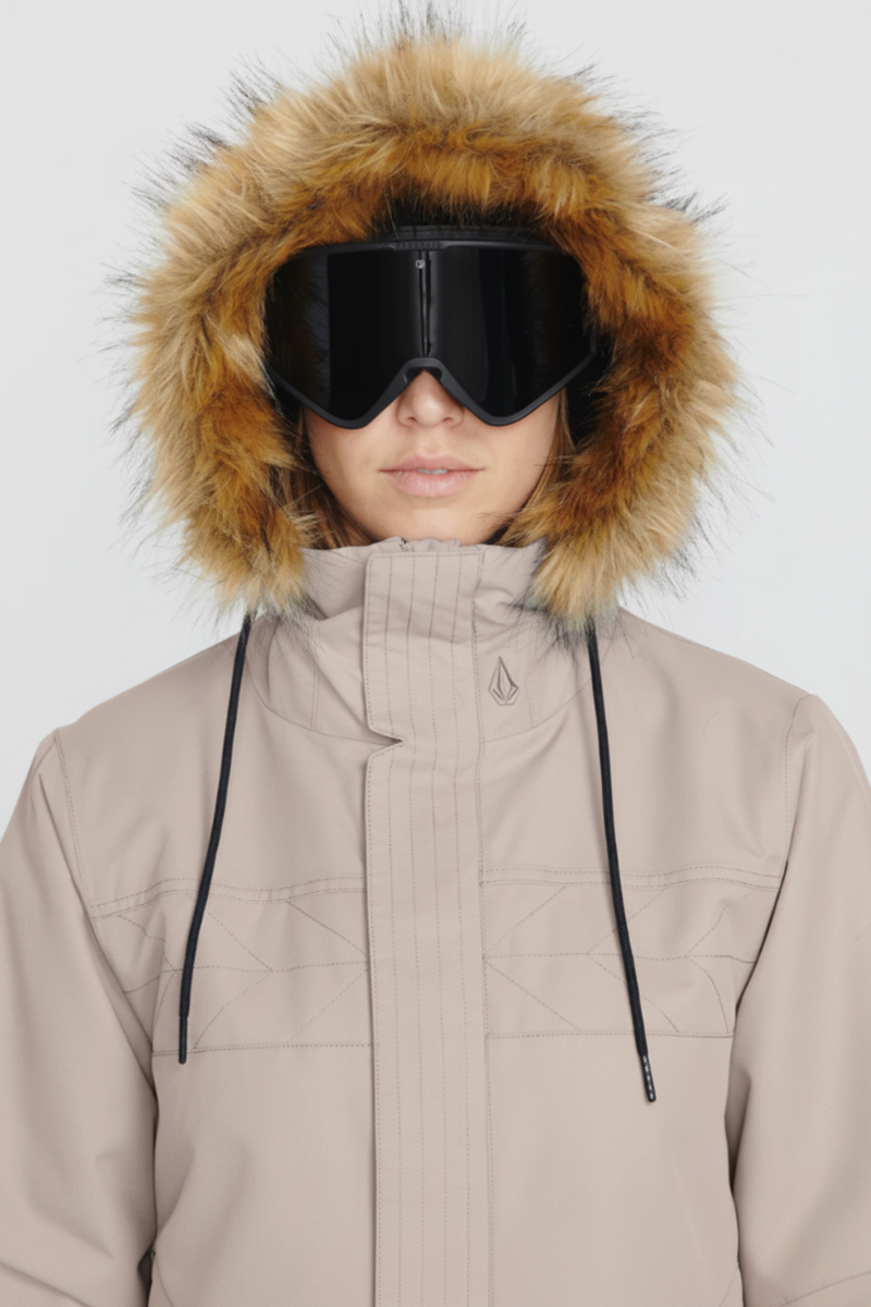 Load image into Gallery viewer, Volcom Women's Fawn Insulated Snow Jacket Sand H0452308

