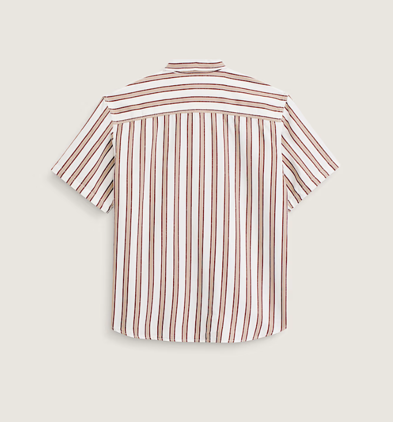 Load image into Gallery viewer, Vans Men's Lawson Stripe Shirt White/Potting Soil Brown VN000TADGCQ
