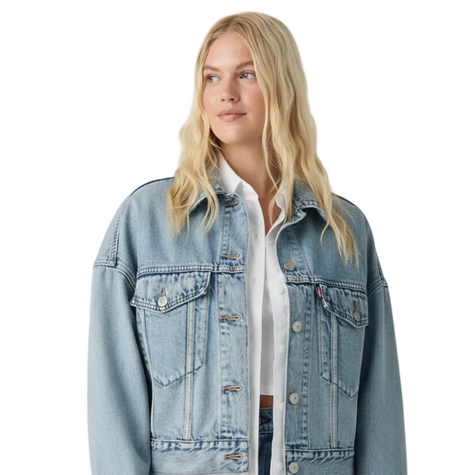Levi's Women's Loose Cropped Trucker Jacket Light Wash 0089L0004