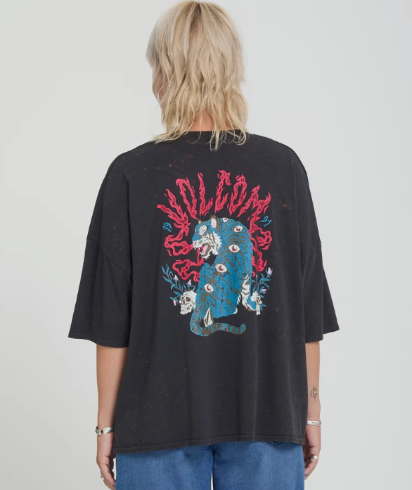 Load image into Gallery viewer, Volcom Women's Voltrip T-Shirt Vintage Black B3532605_VBK
