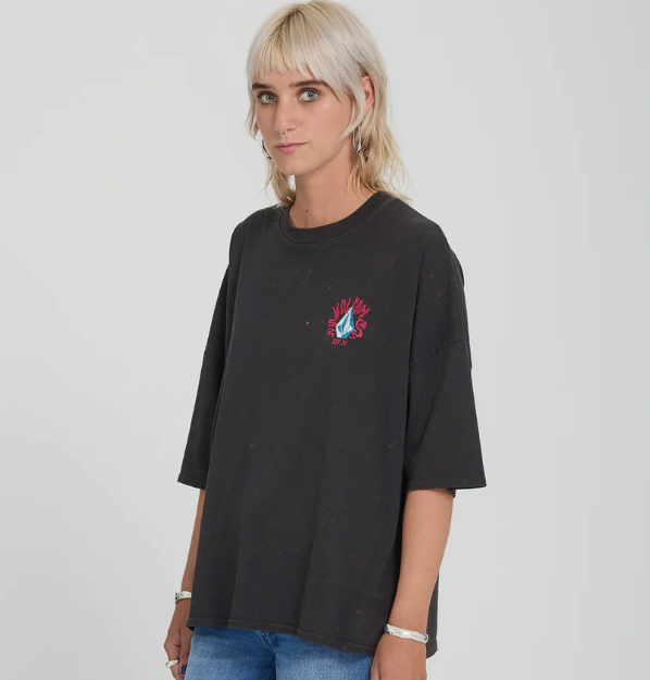 Load image into Gallery viewer, Volcom Women's Voltrip T-Shirt Vintage Black B3532605_VBK
