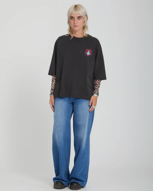 Volcom Women's Voltrip T-Shirt Vintage Black B3532605_VBK