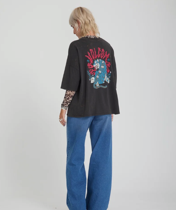 Load image into Gallery viewer, Volcom Women's Voltrip T-Shirt Vintage Black B3532605_VBK
