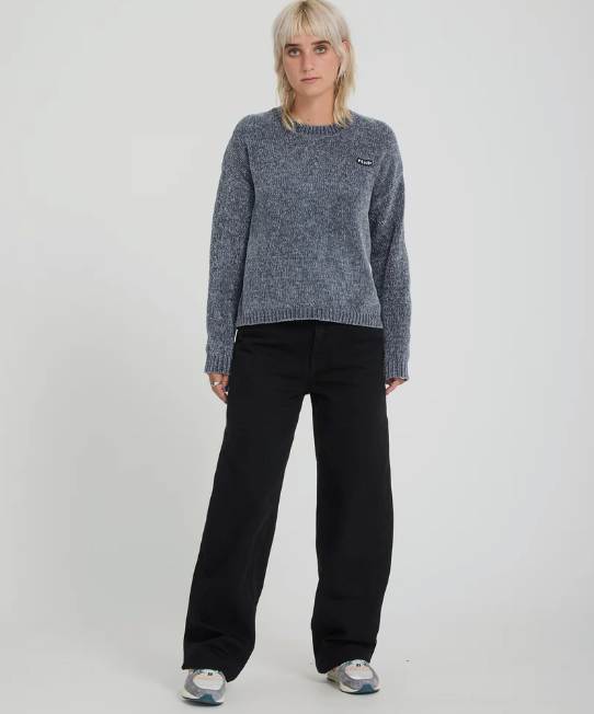 Load image into Gallery viewer, Volcom Women's Bubble Tease Sweater Storm Blue B0732601_SRB
