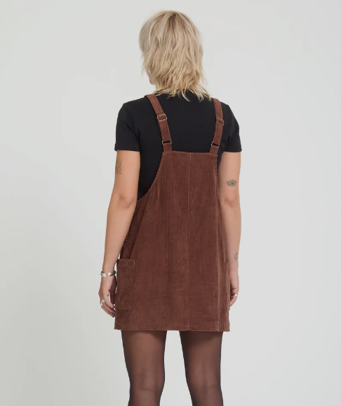 Volcom Women's Power Corduroy Dress Tobacco Brown B1332603_TBB