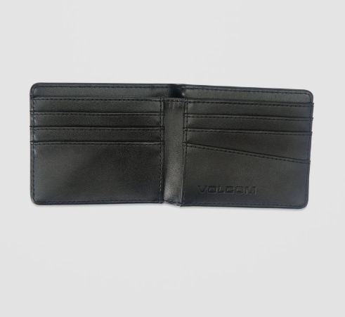 Load image into Gallery viewer, Volcom Unisex Single Stone Leather Wallet Black D6042406-BLK
