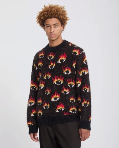 Load image into Gallery viewer, Volcom Unisex Ozzy Eyes Sweater Black A0732606-BLK
