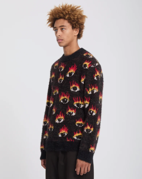 Load image into Gallery viewer, Volcom Unisex Ozzy Eyes Sweater Black A0732606-BLK
