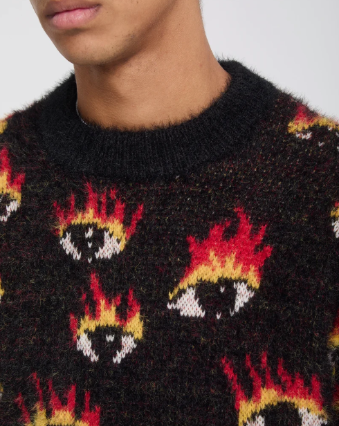 Load image into Gallery viewer, Volcom Unisex Ozzy Eyes Sweater Black A0732606-BLK

