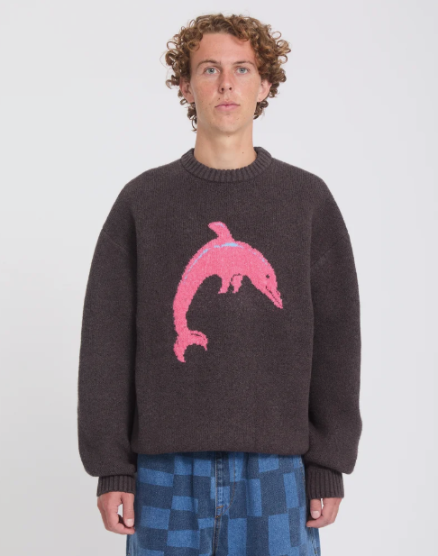 Load image into Gallery viewer, Volcom Unisex Ozzy Dolphin Sweater Raisin A0732608-RSN
