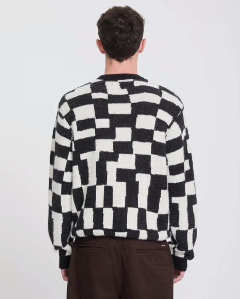 Load image into Gallery viewer, Volcom Unisex Carrau Check Sweater Black A0732609-BLK
