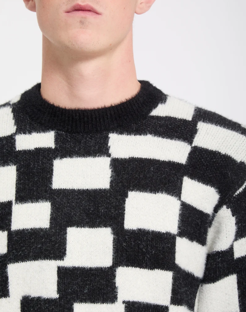 Volcom Unisex Carrau Check Sweater Black A0732609-BLK
