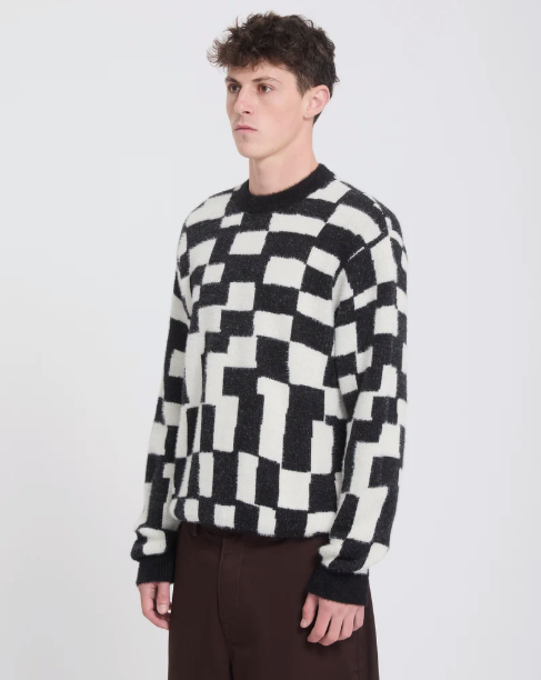 Load image into Gallery viewer, Volcom Unisex Carrau Check Sweater Black A0732609-BLK
