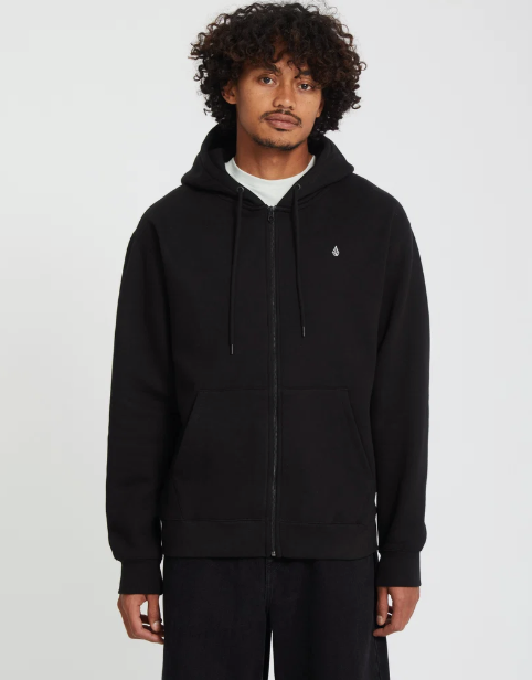 Load image into Gallery viewer, Volcom Men's Single Stone Zip Hoodie Black A4812605-BLK
