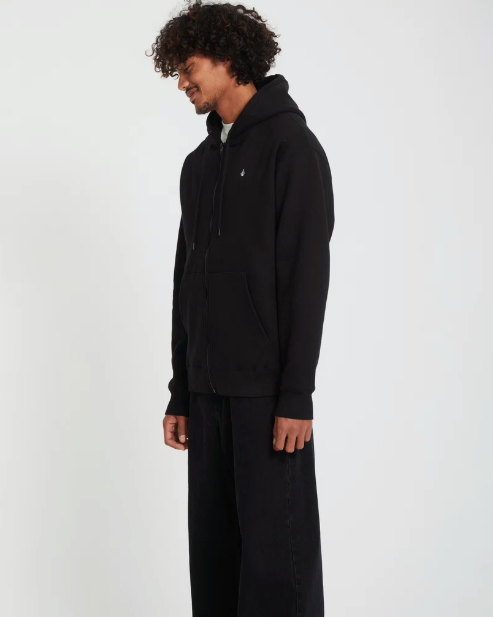 Volcom Men's Single Stone Zip Hoodie Black A4812605-BLK