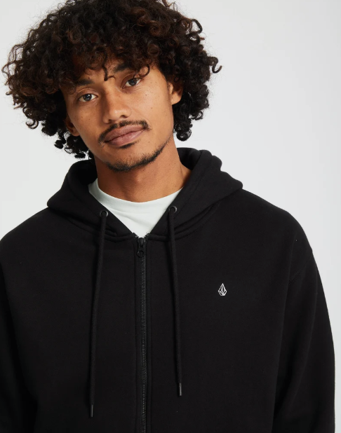 Load image into Gallery viewer, Volcom Men's Single Stone Zip Hoodie Black A4812605-BLK
