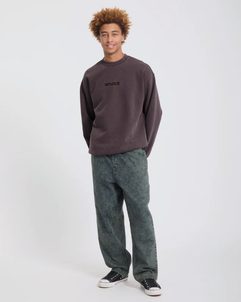 Load image into Gallery viewer, Volcom Men's Big Stone Sweatshirt Raisin A4632608-RSN

