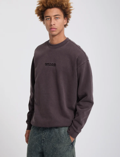 Load image into Gallery viewer, Volcom Men's Big Stone Sweatshirt Raisin A4632608-RSN
