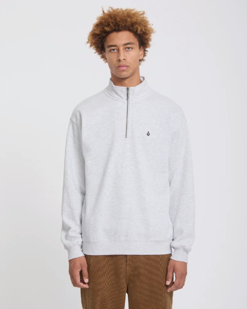 Volcom Men's Single Stone Quarter Zip Sweatshirt Bone Heather A4632625-BNH