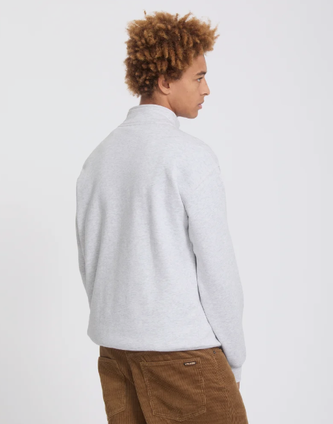 Volcom Men's Single Stone Quarter Zip Sweatshirt Bone Heather A4632625-BNH