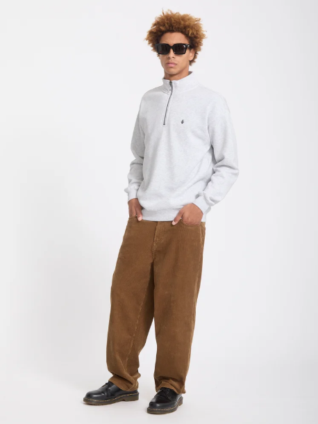 Volcom Men's Single Stone Quarter Zip Sweatshirt Bone Heather A4632625-BNH