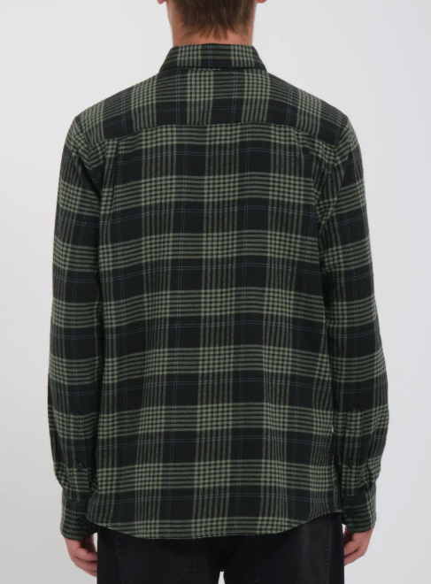 Volcom Men's Caden Plaid Long Sleeve Shirt Winter Moss A0532602-WMS