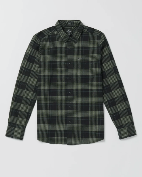 Load image into Gallery viewer, Volcom Men's Caden Plaid Long Sleeve Shirt Winter Moss A0532602-WMS
