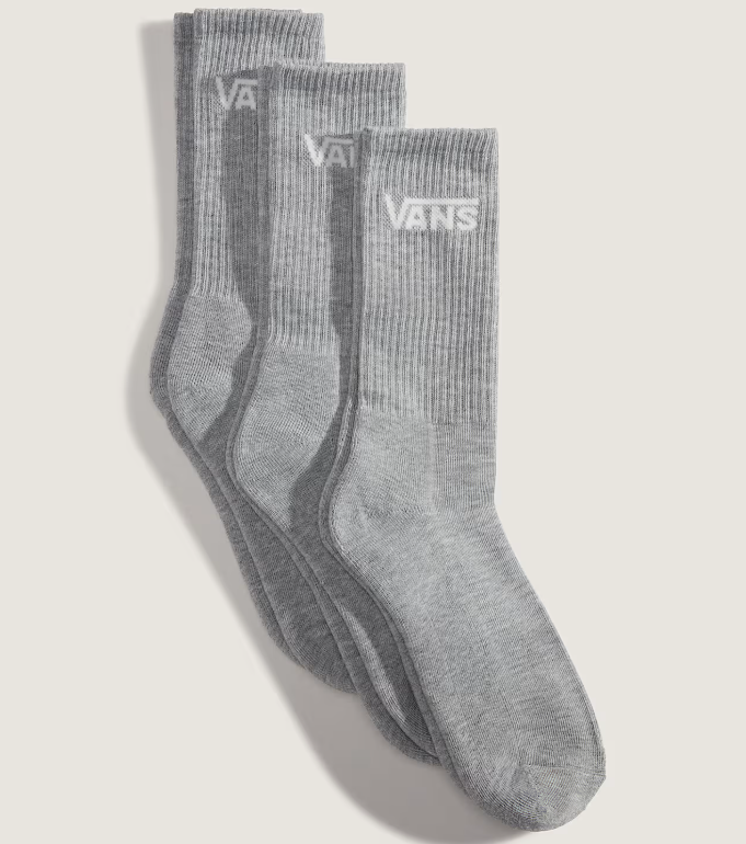 Load image into Gallery viewer, Vans Unisex Classic Crew Socks (3 pairs) Grey VN000QBVHTG
