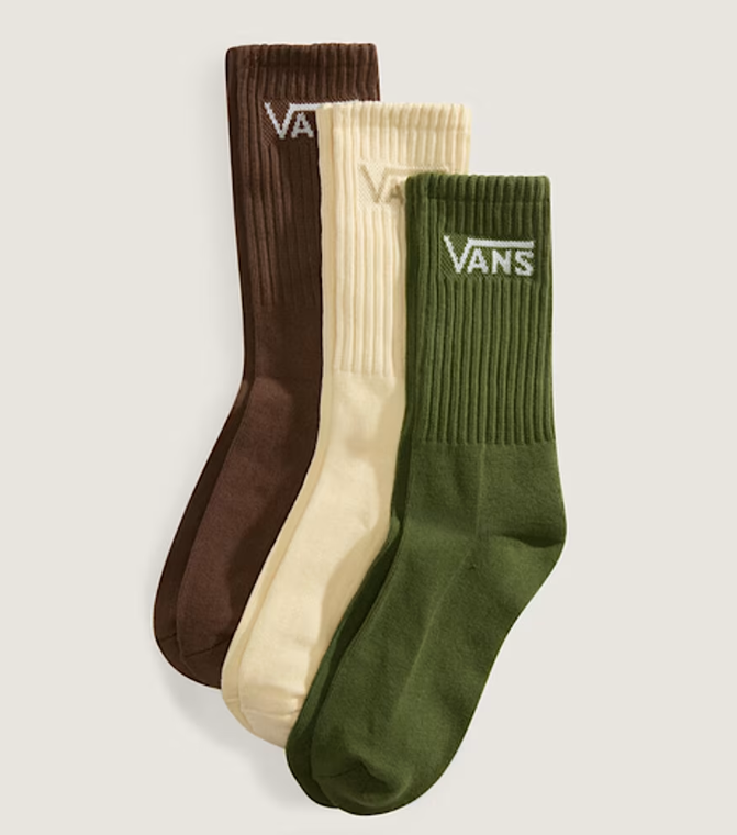 Load image into Gallery viewer, Vans Unisex Classic Crew Socks (3 pairs) Green Balsam VN000QBVGRK
