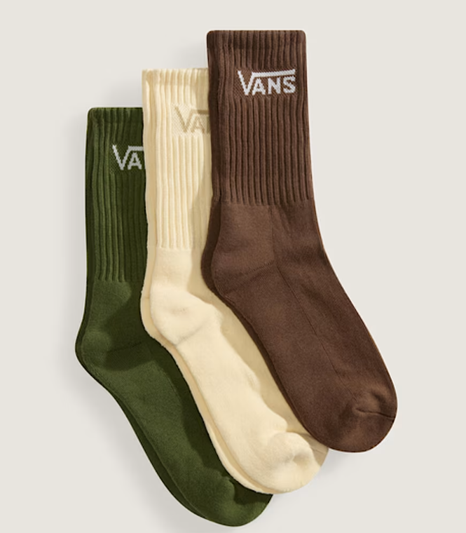 Load image into Gallery viewer, Vans Unisex Classic Crew Socks (3 pairs) Green Balsam VN000QBVGRK
