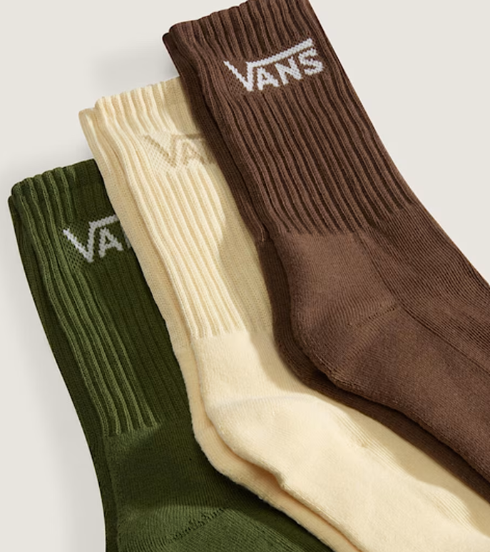 Load image into Gallery viewer, Vans Unisex Classic Crew Socks (3 pairs) Green Balsam VN000QBVGRK
