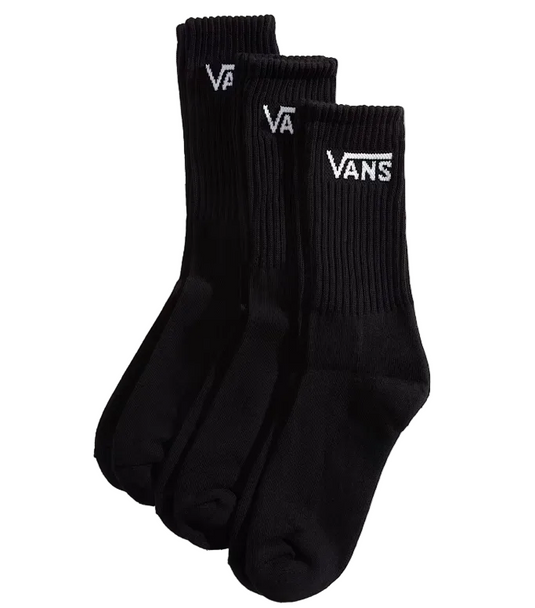 Vans Unisex Classic Crew Socks (3 pairs) Black VN000QBVBLK