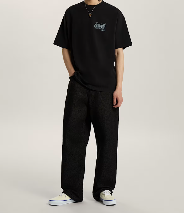 Load image into Gallery viewer, Vans Men's Check-5 Loose Denim Pants Black Rinse VN000PH61OD

